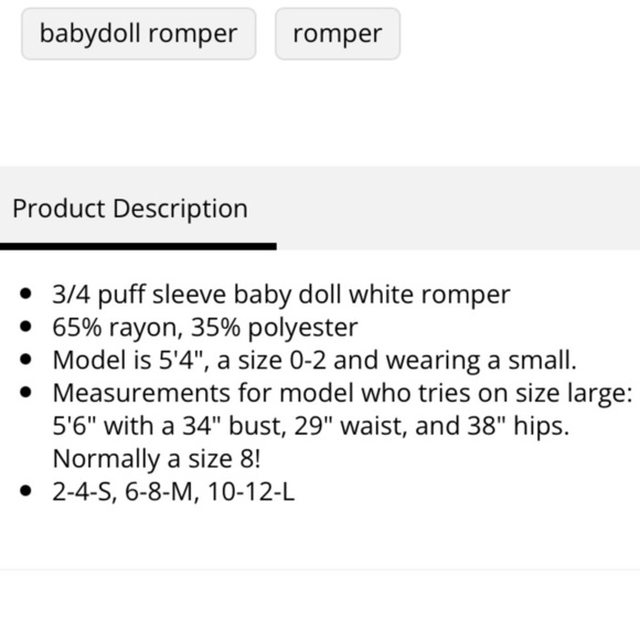 LE LIS Babydoll Mandy Rayon Romper - Picture 13 of 16